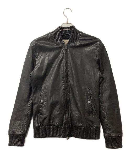 AVIREX（アヴィレックス）AVIREX (アヴィレックス) レザージャケット MA-1 LEATHER RIB BOULSON ブラック サイズ:Mの古着・服飾アイテム
