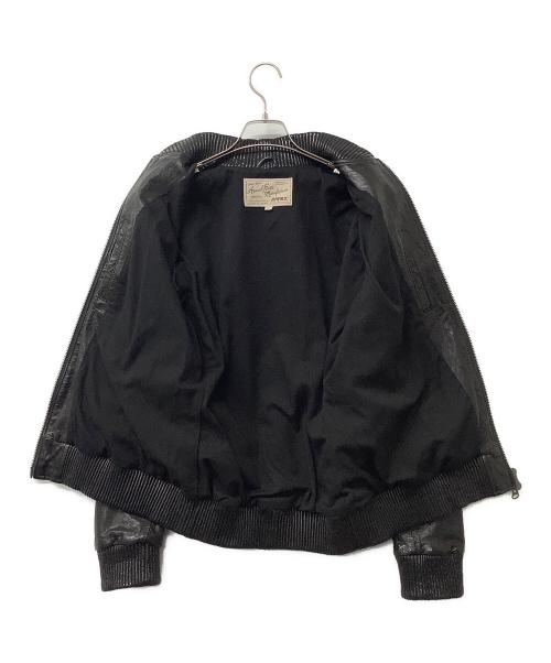 AVIREX（アヴィレックス）AVIREX (アヴィレックス) レザージャケット MA-1 LEATHER RIB BOULSON ブラック サイズ:Mの古着・服飾アイテム