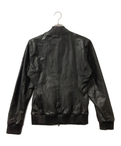 AVIREX（アヴィレックス）AVIREX (アヴィレックス) レザージャケット MA-1 LEATHER RIB BOULSON ブラック サイズ:Mの古着・服飾アイテム