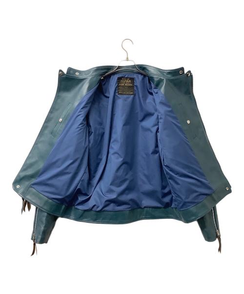 IRON HEART（アイアンハート）IRON HEART (アイアンハート) ジャケット モーターサイクルジャケット ターコイズ サイズ:40の古着・服飾アイテム