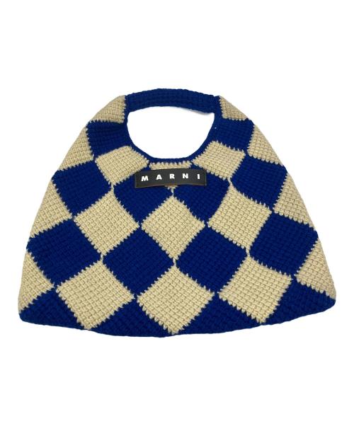 MARNI（マルニ）MARNI (マルニ) ハンドバッグ　テックウールバッグ ベージュ×ブルーの古着・服飾アイテム