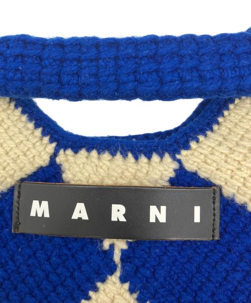 MARNI（マルニ）MARNI (マルニ) ハンドバッグ　テックウールバッグ ベージュ×ブルーの古着・服飾アイテム