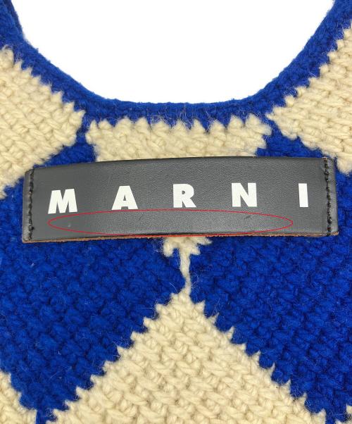 MARNI（マルニ）MARNI (マルニ) ハンドバッグ　テックウールバッグ ベージュ×ブルーの古着・服飾アイテム