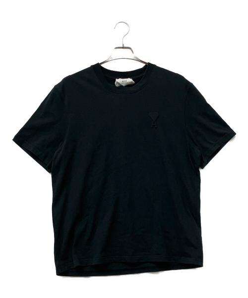 AMI Alexandre Mattiussi（アミアレクサンドルマテュッシ）AMI Alexandre Mattiussi (アミアレクサンドルマテュッシ) 半袖カットソー　ハートエンボスロゴTシャツ ブラック サイズ:Lの古着・服飾アイテム