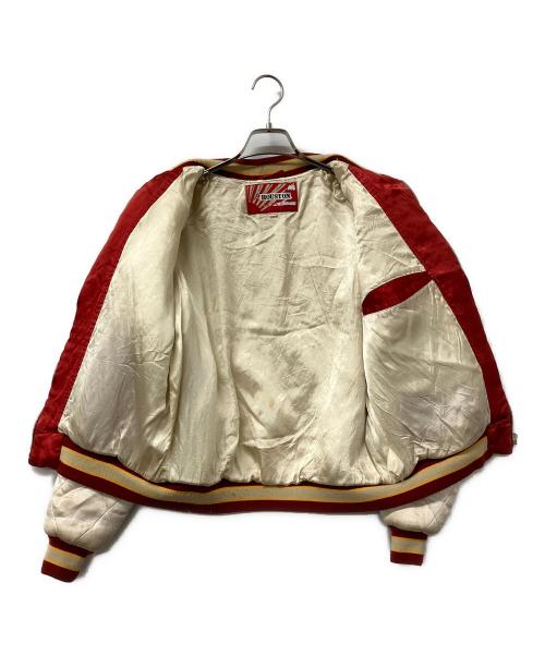 HOUSTON（ヒューストン）HOUSTON (ヒューストン) ジャケット スカジャン レッド×ベージュ サイズ:MEDIUMの古着・服飾アイテム