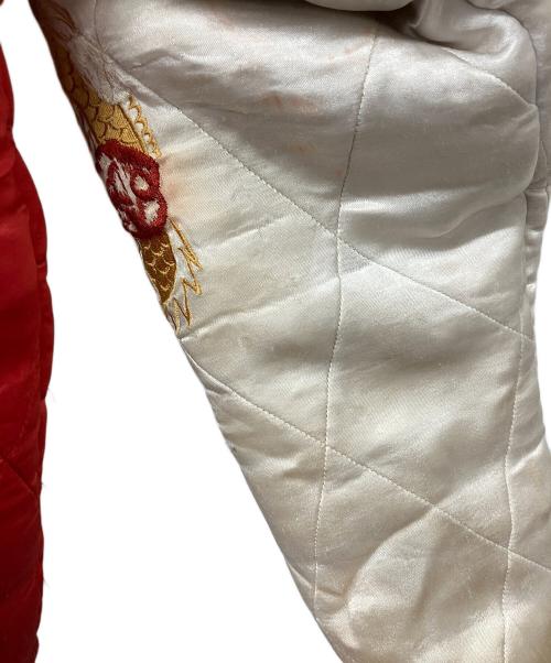 HOUSTON（ヒューストン）HOUSTON (ヒューストン) ジャケット スカジャン レッド×ベージュ サイズ:MEDIUMの古着・服飾アイテム