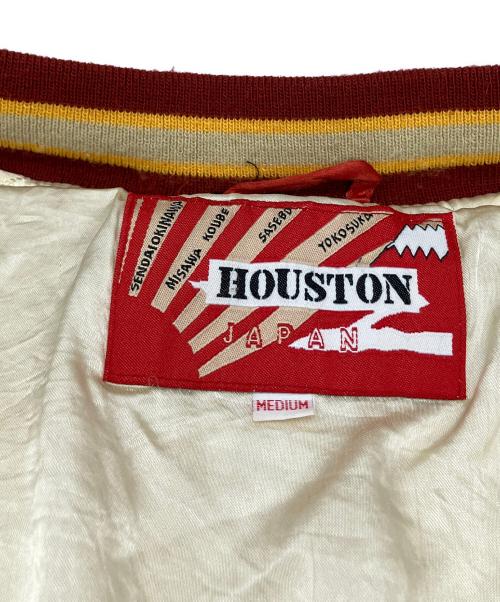 HOUSTON（ヒューストン）HOUSTON (ヒューストン) ジャケット スカジャン レッド×ベージュ サイズ:MEDIUMの古着・服飾アイテム