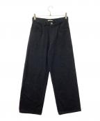 AURALEEオーラリー）の古着「パンツ SILK NEP DENIM 5P WIDE PANTS」｜ブラック
