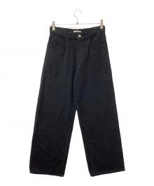 AURALEE（オーラリー）の古着「パンツ SILK NEP DENIM 5P WIDE PANTS」｜ブラック
