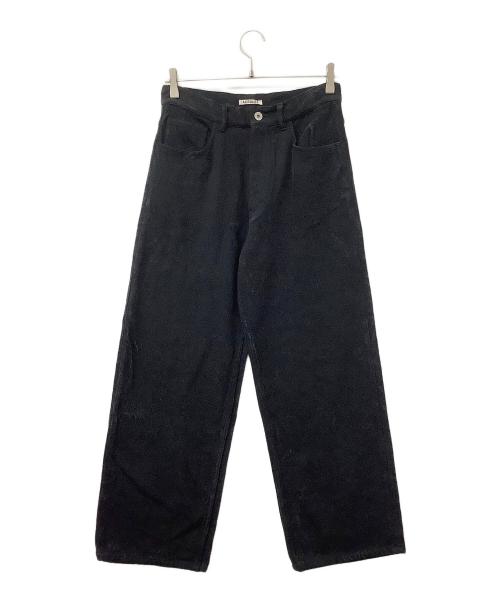 AURALEE（オーラリー）AURALEE (オーラリー) パンツ SILK NEP DENIM 5P WIDE PANTS ブラック サイズ:3の古着・服飾アイテム