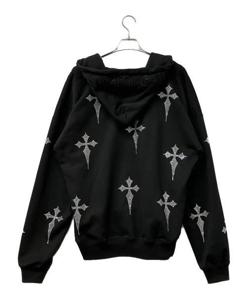 REFLEM（レフレム）REFLEM (レフレム) ジップパーカー CROSS RHINESTONE ZIP UP PARKER ブラック サイズ:FREEの古着・服飾アイテム