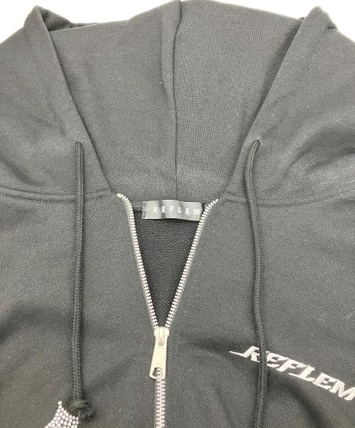 REFLEM（レフレム）REFLEM (レフレム) ジップパーカー CROSS RHINESTONE ZIP UP PARKER ブラック サイズ:FREEの古着・服飾アイテム