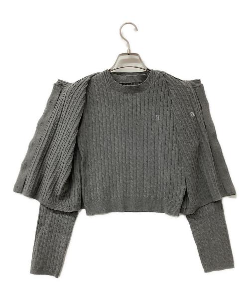 HER LIP TO（ハーリップトゥ）HER LIP TO (ハーリップトゥ) ニットアンサンブル Essential Classic Cable Knit Set グレー サイズ:Sの古着・服飾アイテム