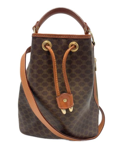 CELINE（セリーヌ）CELINE (セリーヌ) 2WAY巾着ショルダーバッグ ブラウンの古着・服飾アイテム
