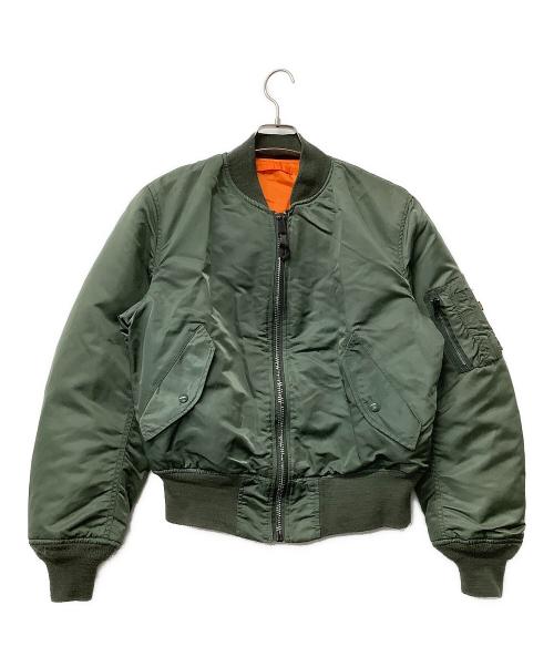ALPHA（アルファ）ALPHA (アルファ) ジャケット MA-1ジャケット グリーン×オレンジ サイズ:MEDIUMの古着・服飾アイテム