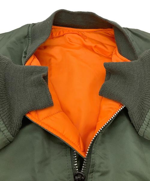 ALPHA（アルファ）ALPHA (アルファ) ジャケット MA-1ジャケット グリーン×オレンジ サイズ:MEDIUMの古着・服飾アイテム