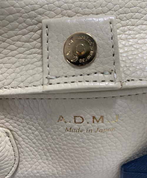 A.D.M.J.（エーディーエムジェイ）A.D.M.J. (エーディーエムジェイ) レザーミニトートバッグ ベージュの古着・服飾アイテム