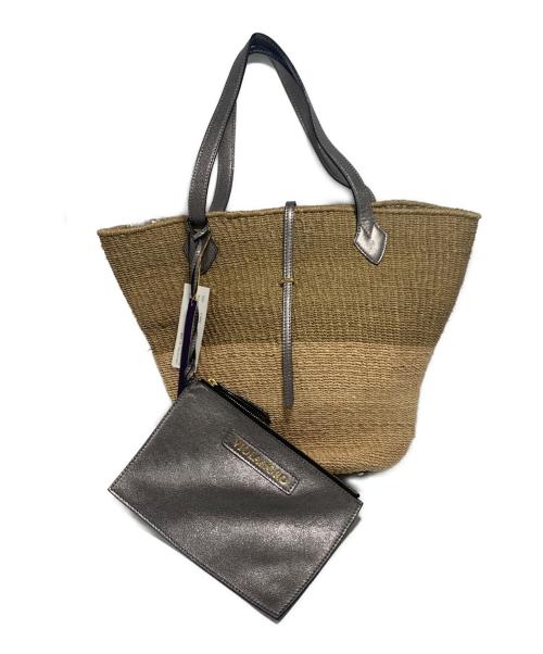 VIOLAd'ORO（ヴィオラドーロ）VIOLAd'ORO (ヴィオラドーロ) トートバッグ ブラウン×シルバー 未使用品の古着・服飾アイテム