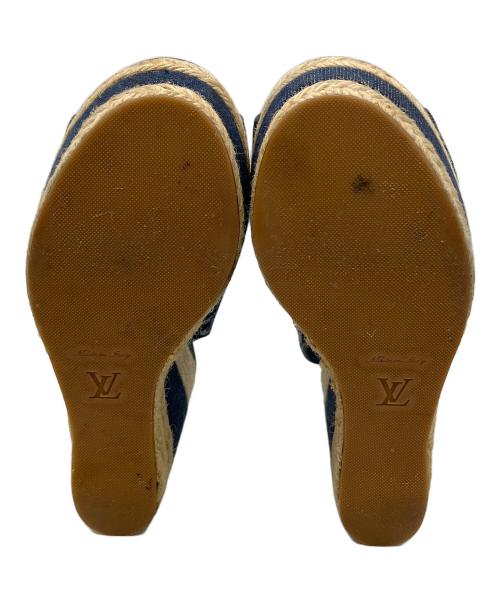 LOUIS VUITTON（ルイ ヴィトン）LOUIS VUITTON (ルイ ヴィトン) サンダル モノグラムデニムエスパドリーユ モノグラム ネイビー×カーキ サイズ:24.5の古着・服飾アイテム