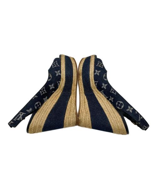 LOUIS VUITTON（ルイ ヴィトン）LOUIS VUITTON (ルイ ヴィトン) サンダル モノグラムデニムエスパドリーユ モノグラム ネイビー×カーキ サイズ:24.5の古着・服飾アイテム