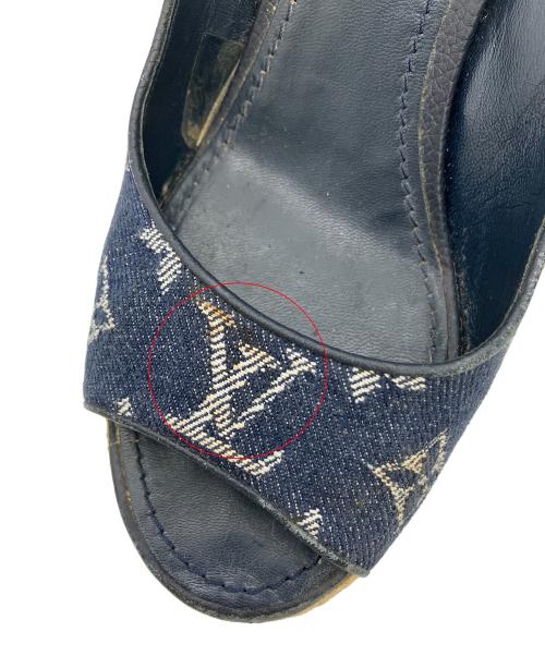 LOUIS VUITTON（ルイ ヴィトン）LOUIS VUITTON (ルイ ヴィトン) サンダル モノグラムデニムエスパドリーユ モノグラム ネイビー×カーキ サイズ:24.5の古着・服飾アイテム