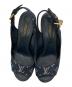 中古・古着 LOUIS VUITTON (ルイ ヴィトン) サンダル モノグラムデニムエスパドリーユ モノグラム ネイビー×カーキ サイズ:24.5：25000円