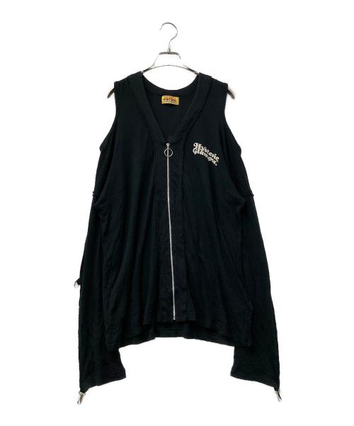 Hysteric Glamour（ヒステリックグラマー）Hysteric Glamour (ヒステリックグラマー) ジップカーディガン　PROBLEM CHILD オーバーサイズカーディガン ブラック サイズ:FREEの古着・服飾アイテム