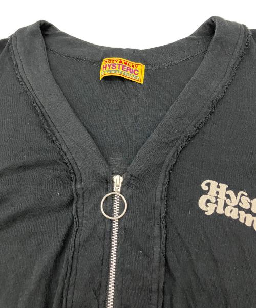 Hysteric Glamour（ヒステリックグラマー）Hysteric Glamour (ヒステリックグラマー) ジップカーディガン　PROBLEM CHILD オーバーサイズカーディガン ブラック サイズ:FREEの古着・服飾アイテム