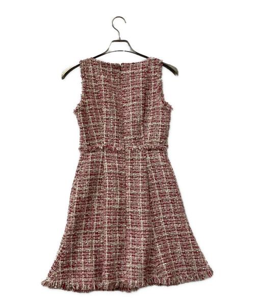 Snidel（スナイデル）Snidel (スナイデル) ノースリーブワンピース　ツイード ピンク×ホワイト サイズ:Sの古着・服飾アイテム