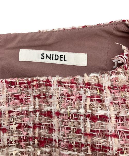Snidel（スナイデル）Snidel (スナイデル) ノースリーブワンピース　ツイード ピンク×ホワイト サイズ:Sの古着・服飾アイテム