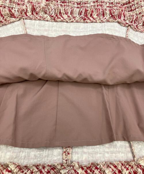 Snidel（スナイデル）Snidel (スナイデル) ノースリーブワンピース　ツイード ピンク×ホワイト サイズ:Sの古着・服飾アイテム