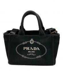 PRADA（プラダ）の古着「カナパキャンバストートバッグ 2wayトートバッグ 1BG642」｜ブラック