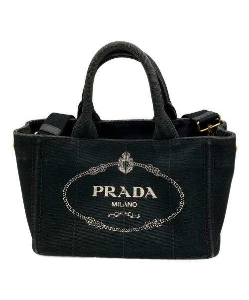 PRADA（プラダ）PRADA (プラダ) カナパキャンバストートバッグ 2wayトートバッグ 1BG642 ブラックの古着・服飾アイテム