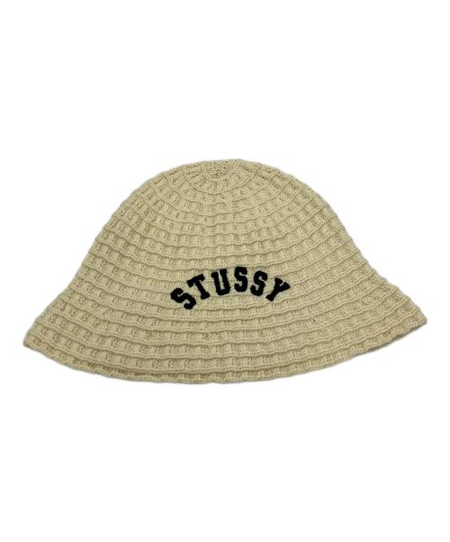 stussy（ステューシー）stussy (ステューシー) WAFFLE KNIT BUCKET HAT ベージュ 未使用品の古着・服飾アイテム