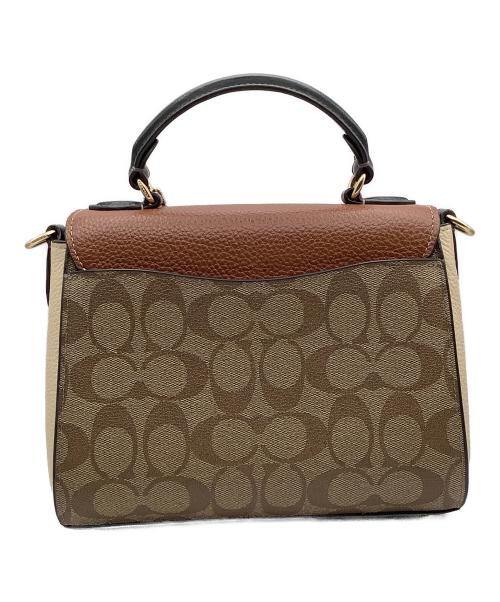 COACH（コーチ）COACH (コーチ) 2WAYバッグ モーガントップトップハンドルサッチェル・カラーブロックシグネチャーキャンバス ベージュの古着・服飾アイテム