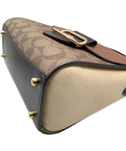COACH（コーチ）COACH (コーチ) 2WAYバッグ モーガントップトップハンドルサッチェル・カラーブロックシグネチャーキャンバス ベージュの古着・服飾アイテム
