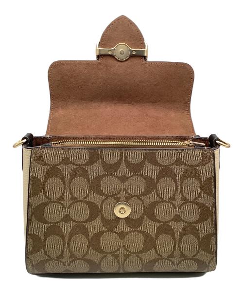 COACH（コーチ）COACH (コーチ) 2WAYバッグ モーガントップトップハンドルサッチェル・カラーブロックシグネチャーキャンバス ベージュの古着・服飾アイテム