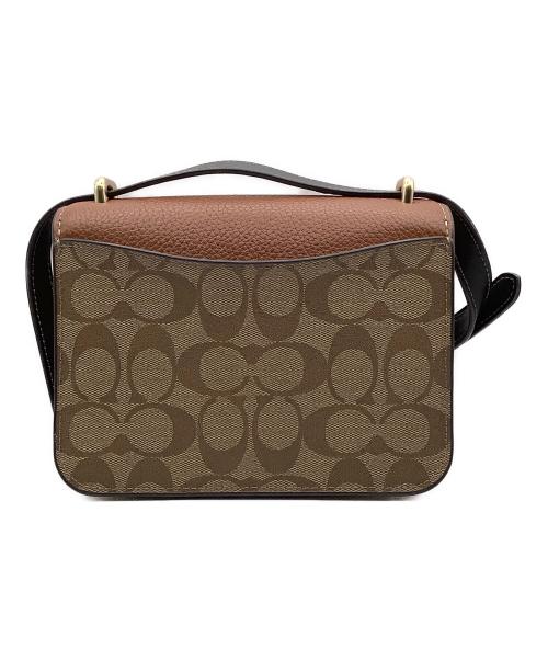 COACH（コーチ）COACH (コーチ) ショルダーバッグ モーガン スクエア クロスボディ・カラーブロック シグネチャーキャンバス ブラウンの古着・服飾アイテム