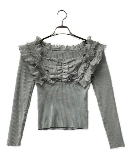 Snidel（スナイデル）Snidel (スナイデル) ニット プリーツドッキングプルオーバー グレー サイズ:FREEの古着・服飾アイテム