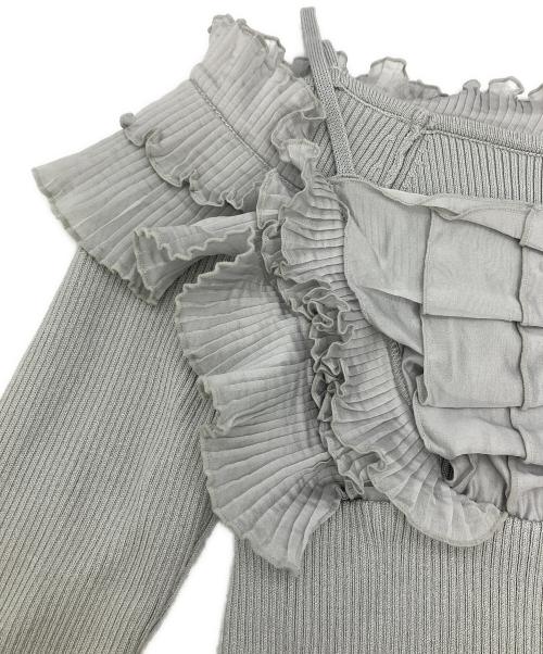 Snidel（スナイデル）Snidel (スナイデル) ニット プリーツドッキングプルオーバー グレー サイズ:FREEの古着・服飾アイテム