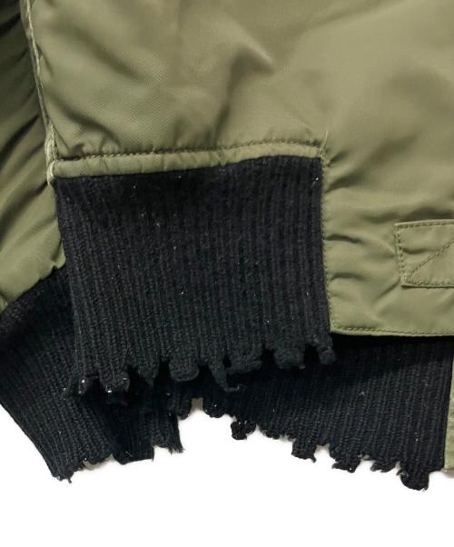 DIESEL（ディーゼル）DIESEL (ディーゼル) MA-1ジャケット ALTERNATIVE ENERGY グリーン×オレンジ サイズ:XXSの古着・服飾アイテム