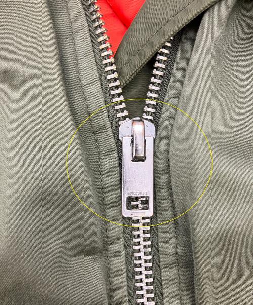DIESEL（ディーゼル）DIESEL (ディーゼル) MA-1ジャケット ALTERNATIVE ENERGY グリーン×オレンジ サイズ:XXSの古着・服飾アイテム