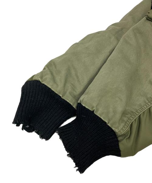 DIESEL（ディーゼル）DIESEL (ディーゼル) MA-1ジャケット ALTERNATIVE ENERGY グリーン×オレンジ サイズ:XXSの古着・服飾アイテム