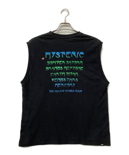 Hysteric Glamour（ヒステリックグラマー）Hysteric Glamour (ヒステリックグラマー) ノースリーブカットソー THE MAJOR WORLD TOUR ブラック サイズ:Lの古着・服飾アイテム