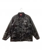 SUPREMEシュプリーム）の古着「Quilted Patent Vinyl Work Jacket」｜ブラック