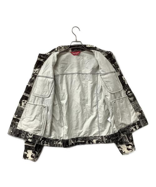 SUPREME（シュプリーム）SUPREME (シュプリーム) Vibrations Corduroy Trucker Jacket　総柄 ホワイト×ブラック サイズ:Sの古着・服飾アイテム