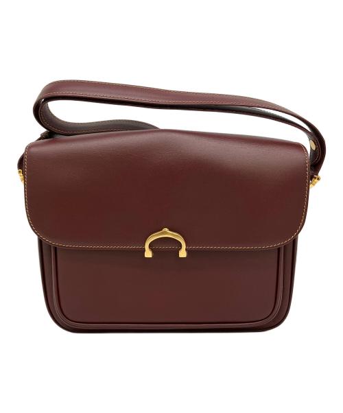 Cartier（カルティエ）Cartier (カルティエ) フラップ式ショルダーバッグ マストライン ボルドーの古着・服飾アイテム