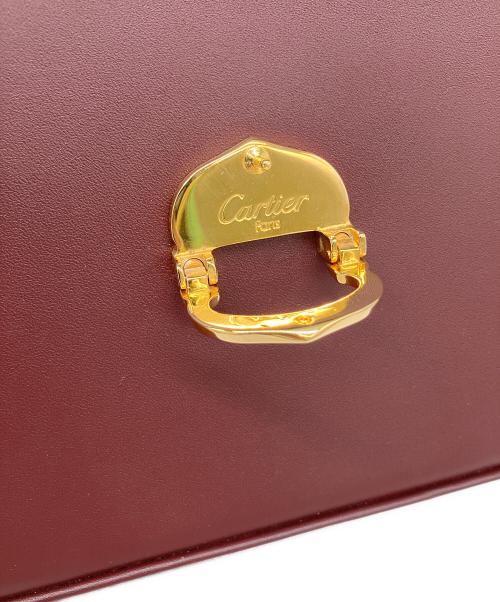 Cartier（カルティエ）Cartier (カルティエ) フラップ式ショルダーバッグ マストライン ボルドーの古着・服飾アイテム