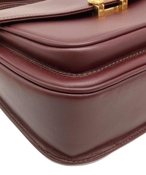 Cartier（カルティエ）Cartier (カルティエ) フラップ式ショルダーバッグ マストライン ボルドーの古着・服飾アイテム