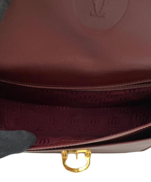 Cartier（カルティエ）Cartier (カルティエ) フラップ式ショルダーバッグ マストライン ボルドーの古着・服飾アイテム